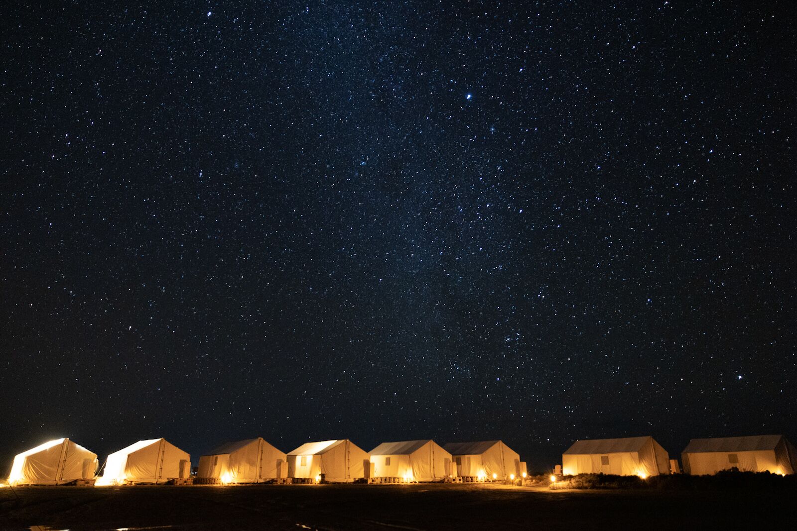 night time at the eco camp owned by nautilus whale watching mexico tours whale watching baja california
