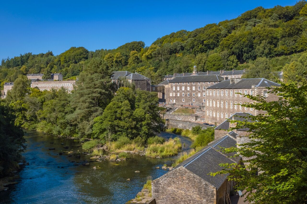 New Lanark World Heritage Site is a unique 18th century Mill Village sitting alongside the picturesque River Clyde. 