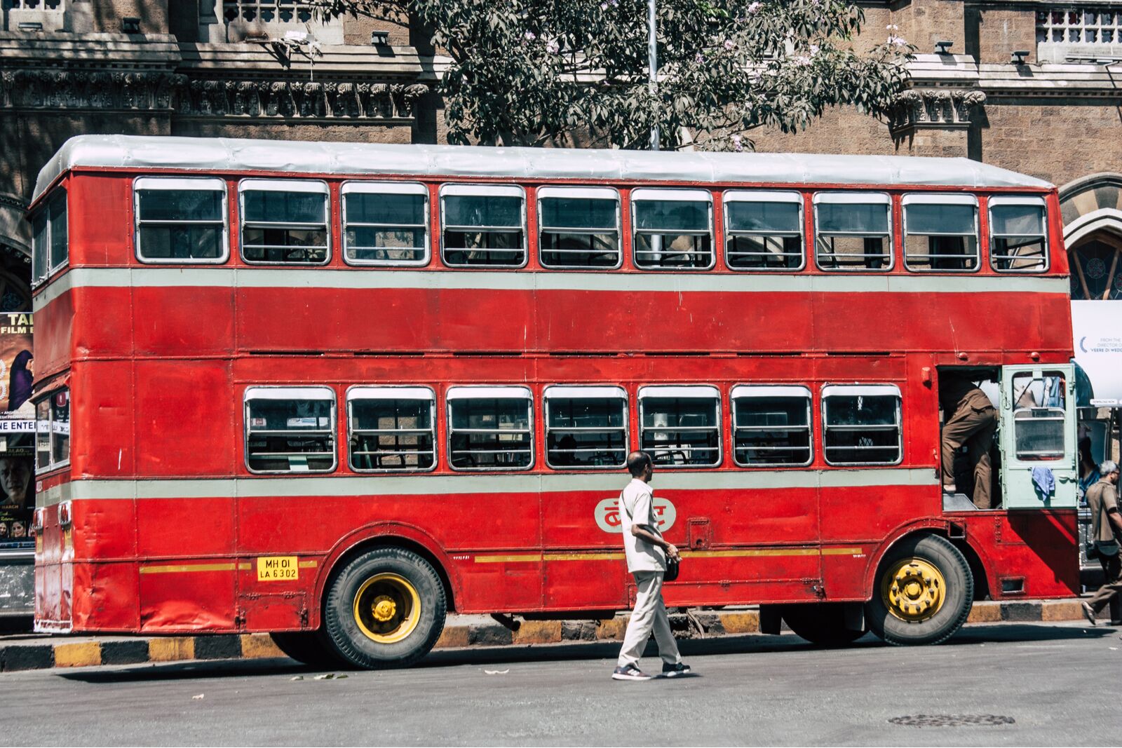 A double-decker bus in Mumbai