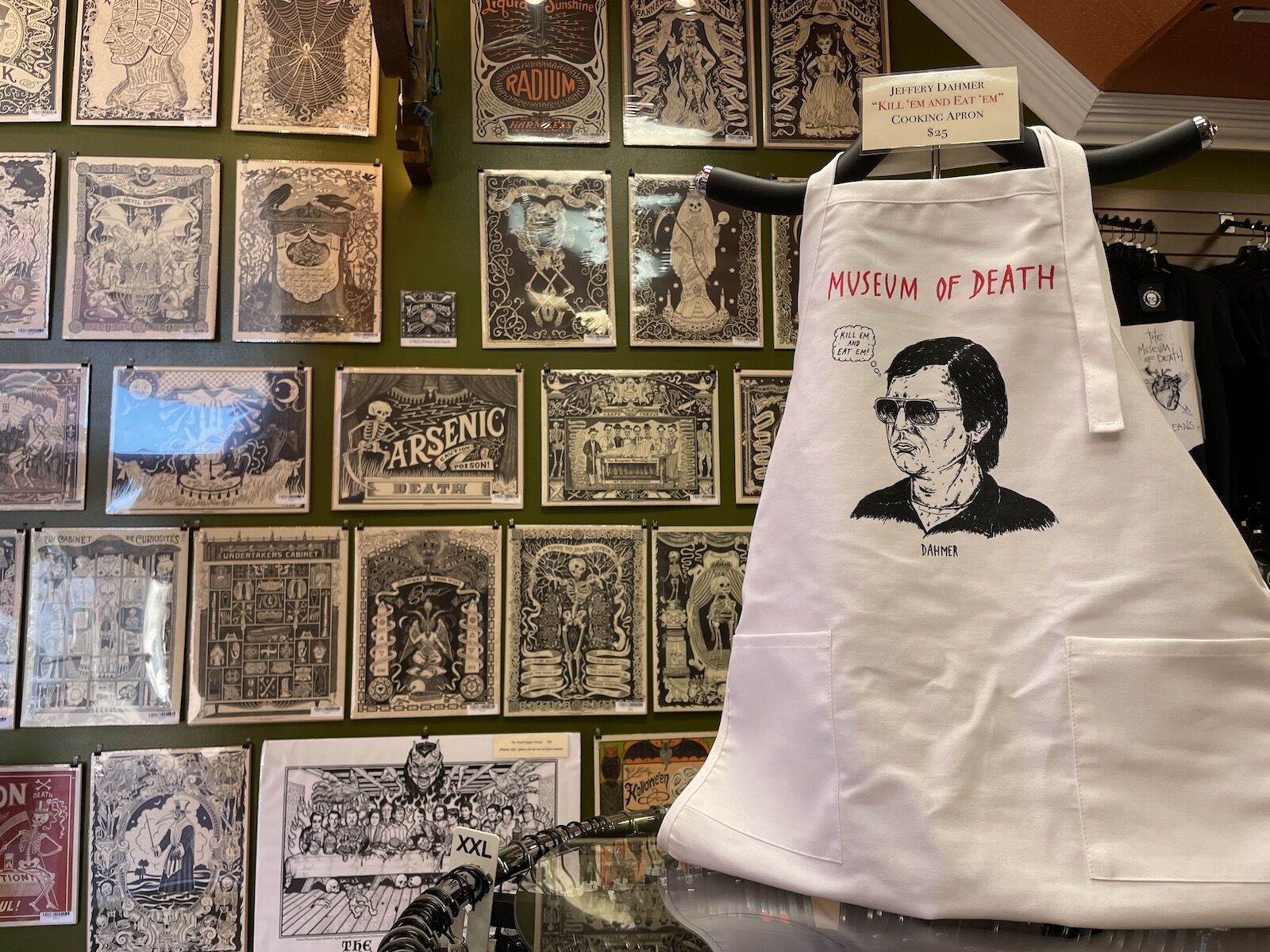 Gift shop and lobby of the Museum of Death in New Orleans
