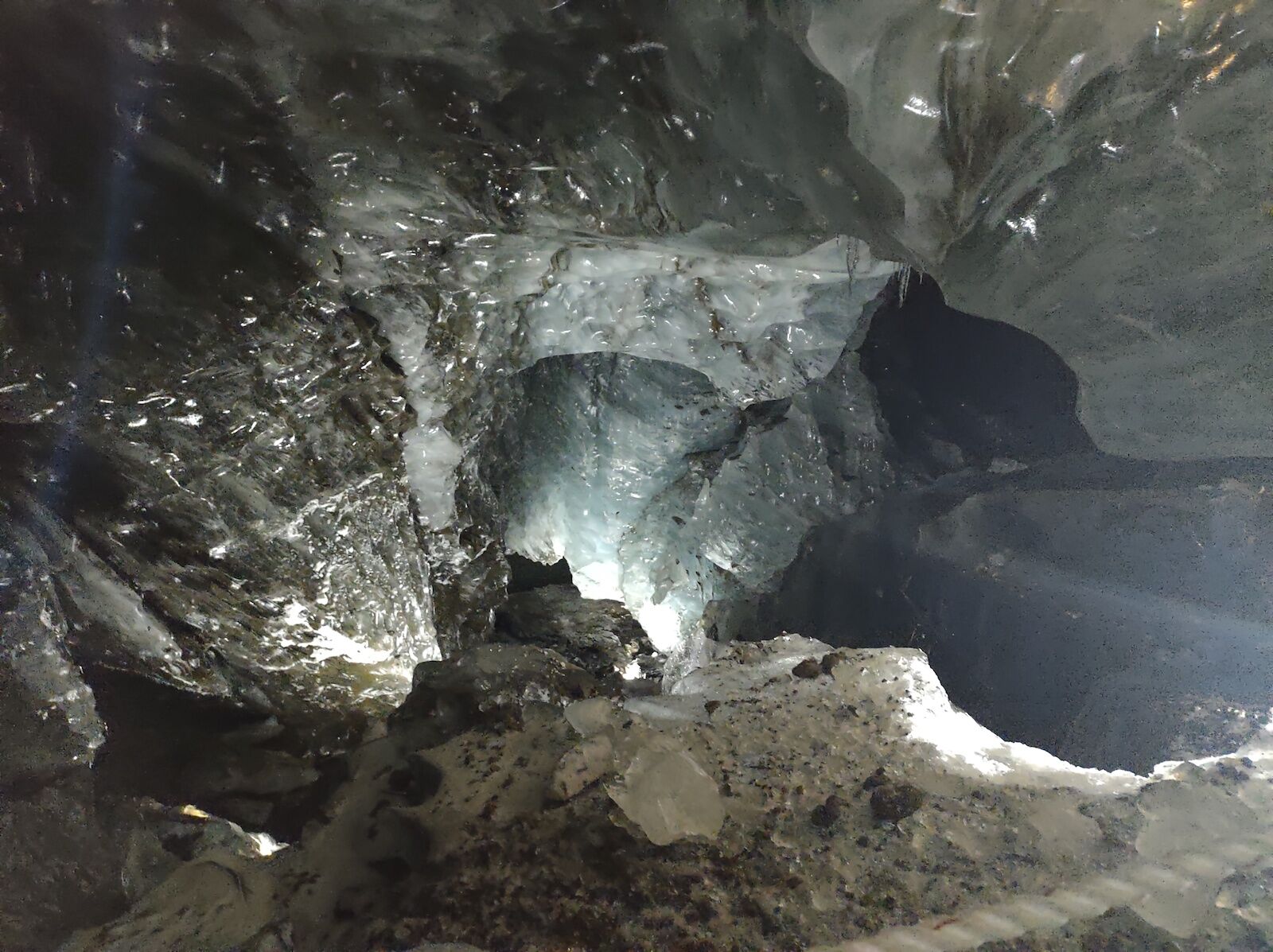 The inside of one of Iceland's newest ice cave