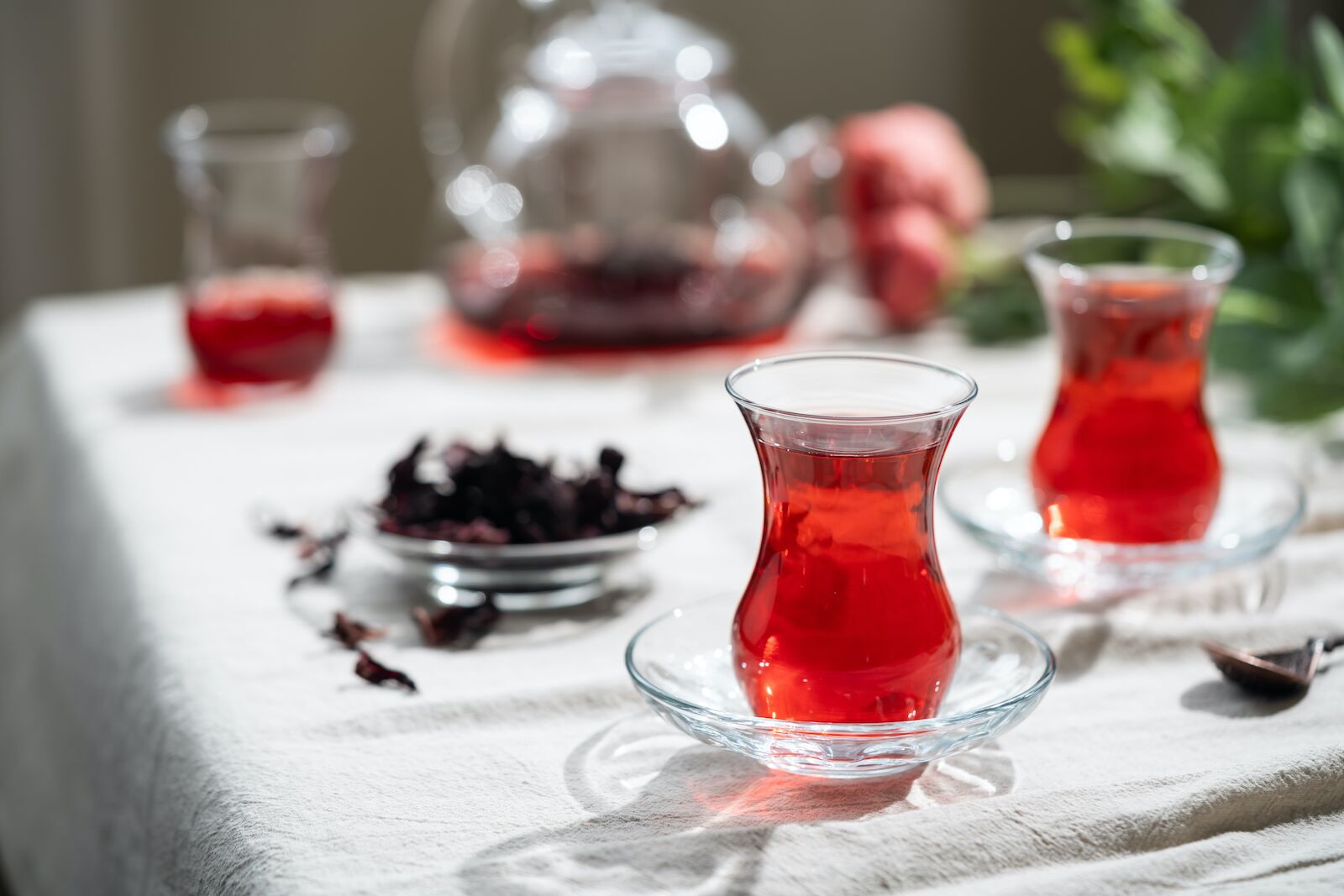 ramadan dishes hibiscus tea on a table