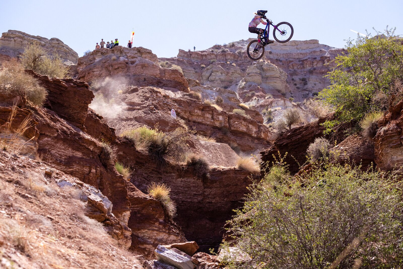 Catherine Aeppel / Red Bull Content Pool Chelsea Kimball hits a canyon gap at Red Bull Formation in Virgin, Utah, USA on 31 May, 2021.