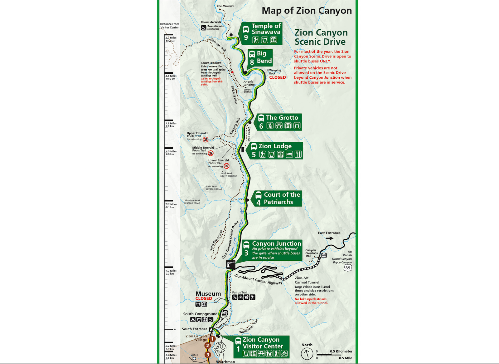 Zion national park shuttle map