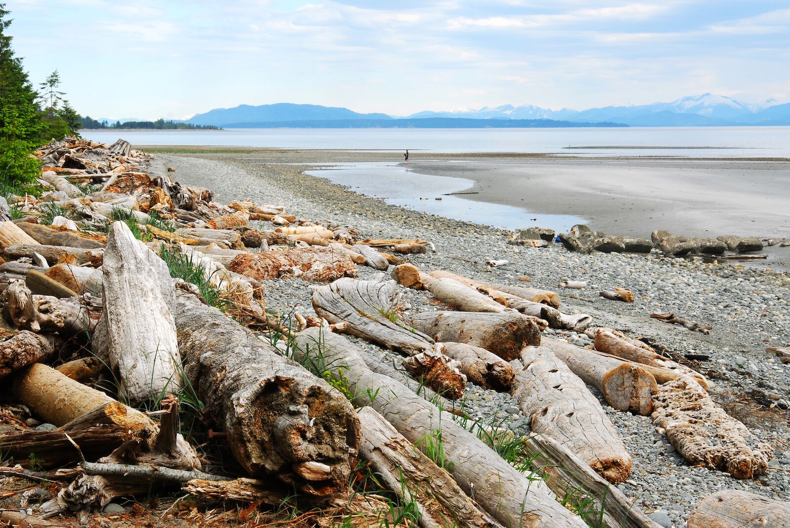 Beach at Qualicum Beach, a Canadian small town on Vancouver Island