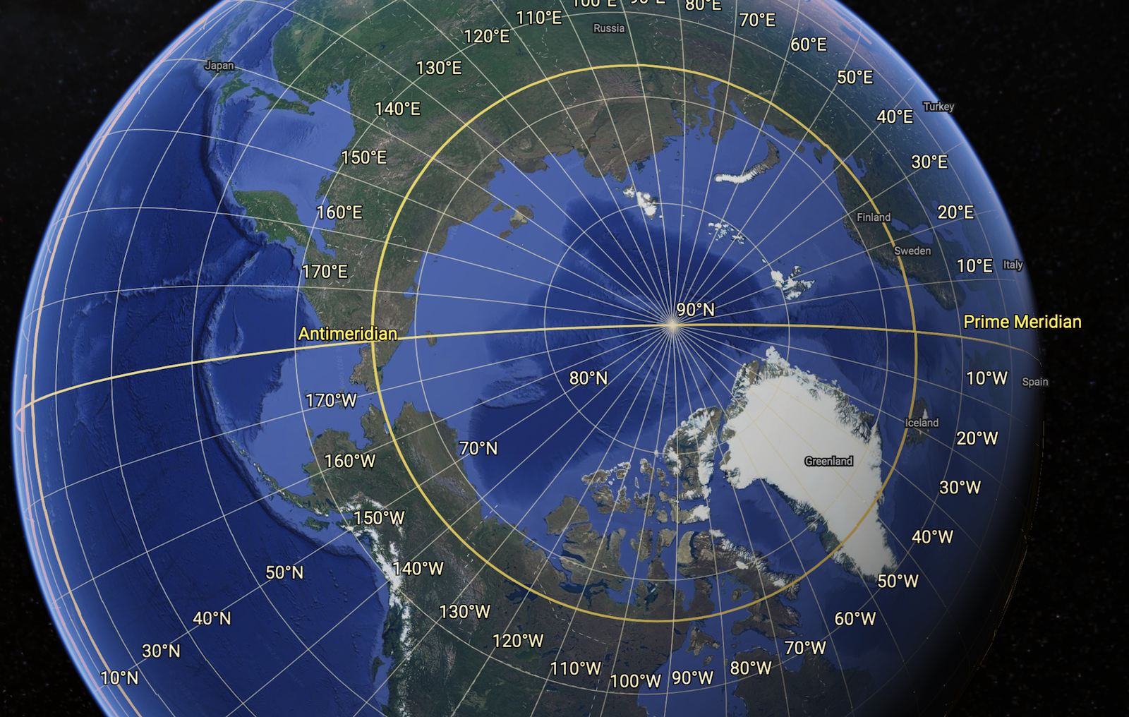 The arctic circle above alaska 