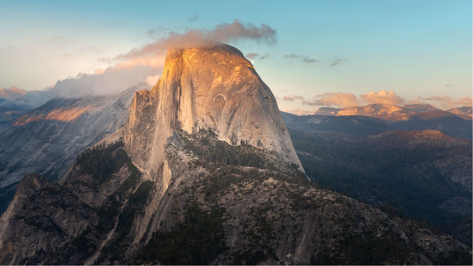 hardest hikes in california - half dome at sunset