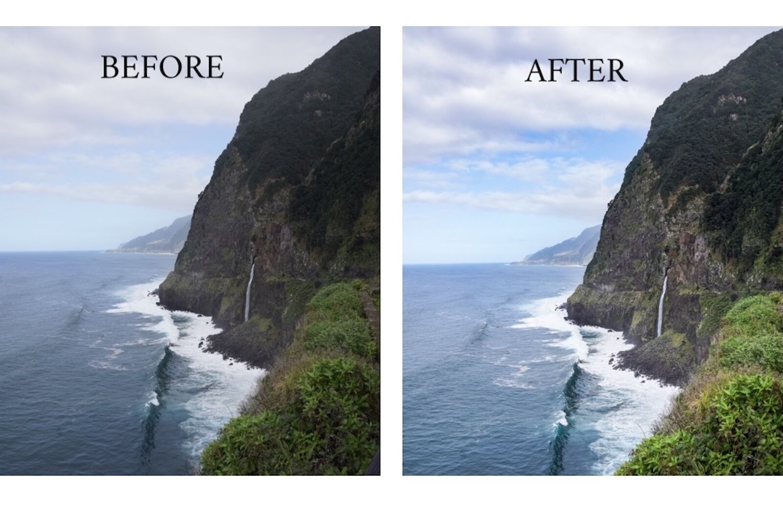 before and after lightroom