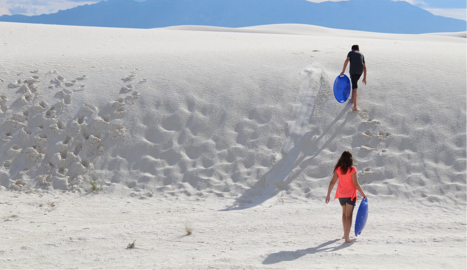 sledding on sand 