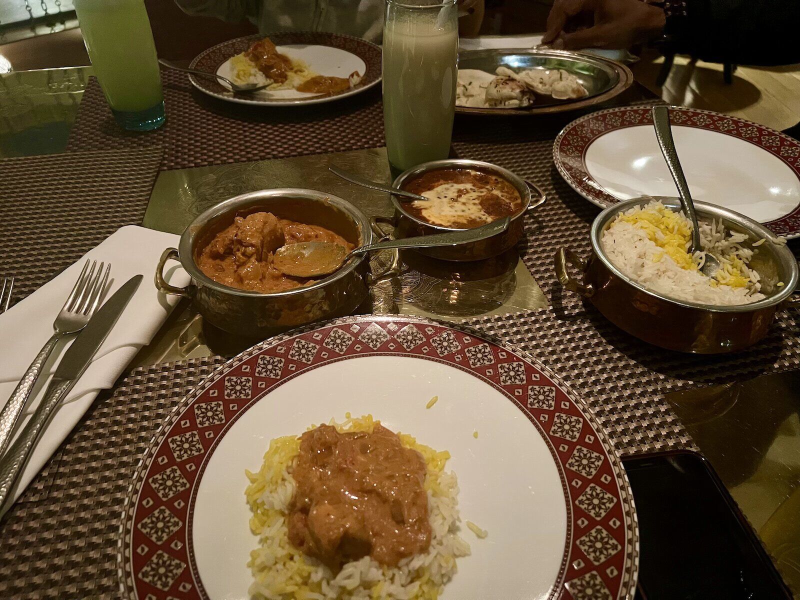 Indian food at restaurant