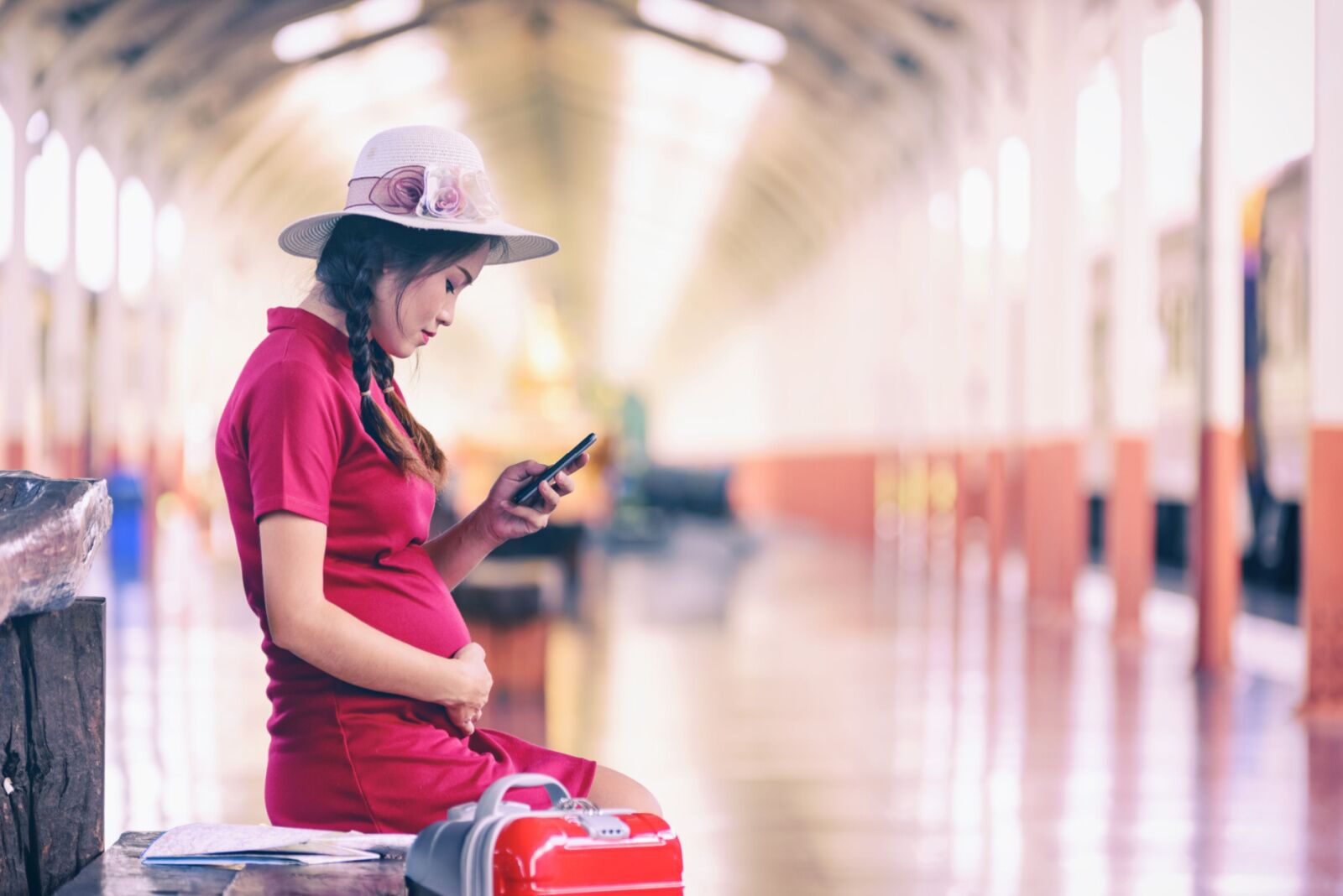Pregnant person traveling