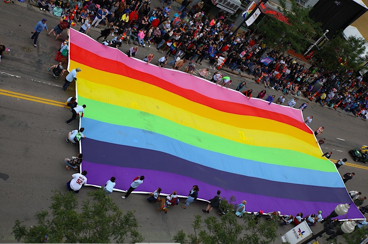 Rainbow flat sheet at Twin Cities Pride Month 2022