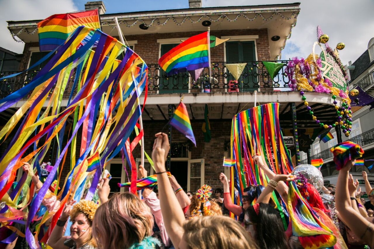 Pride parade in New Orleans during Pride Month 2022