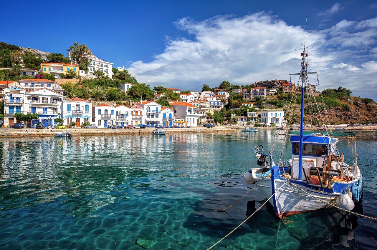 Traditional village of Evdilos, in Ikaria island, Greece one of the five Blue Zones