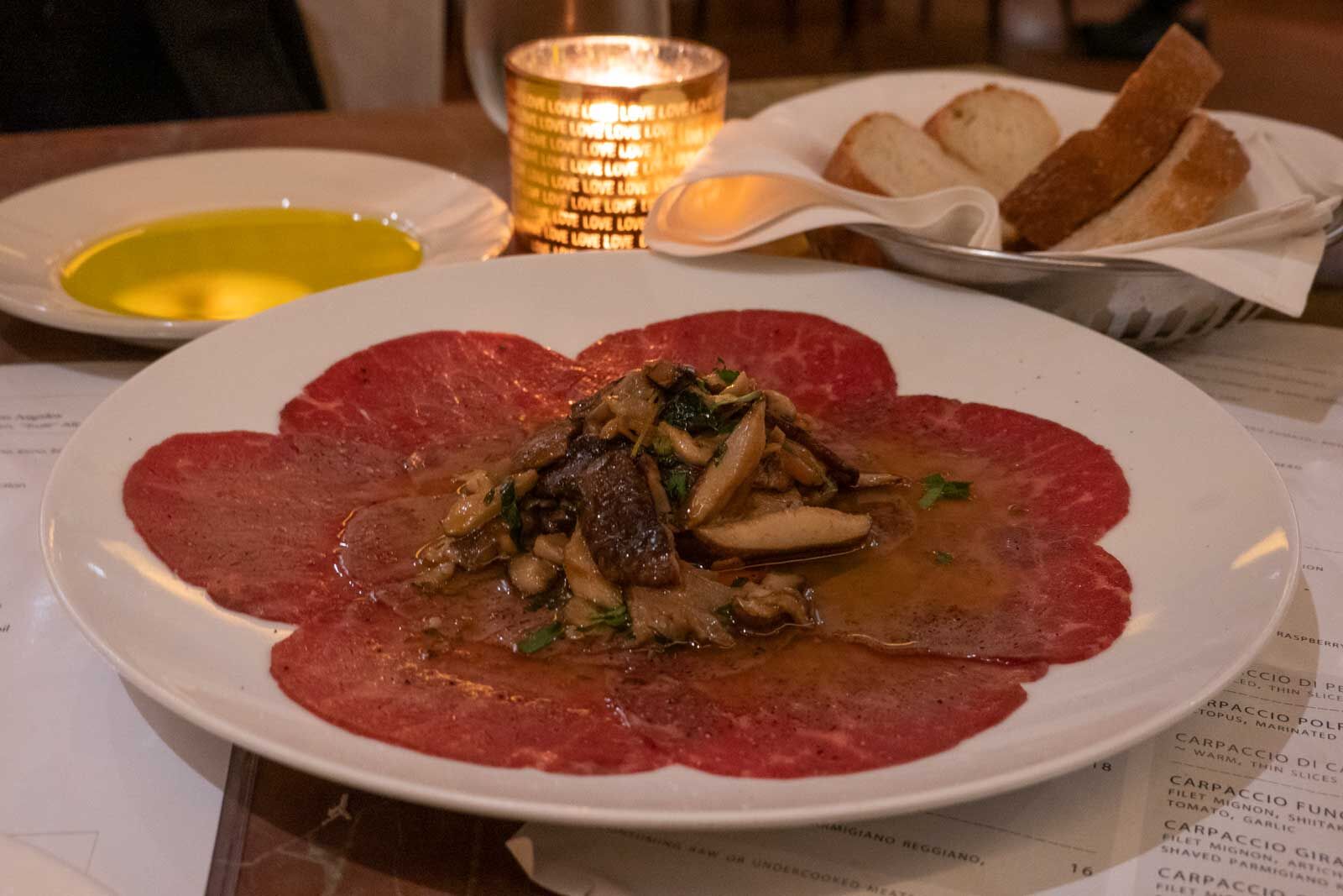 carpaccio-funghi-Girasole-Atlantic-City-traditional-italian-restaurants