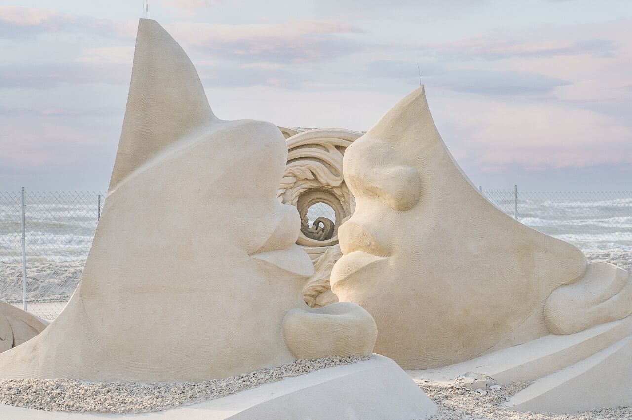 Sand sculptures in Port Aransas Texas 