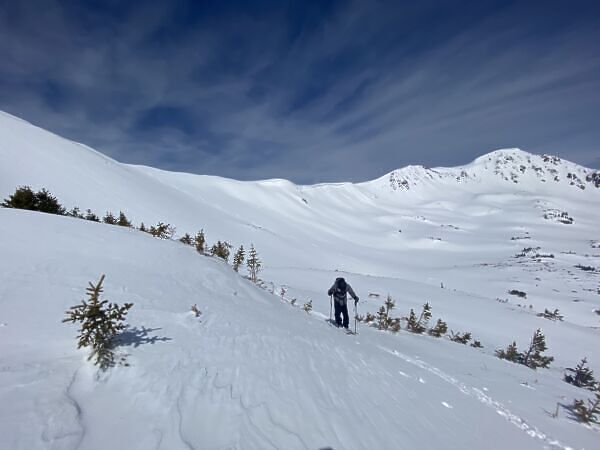 ski touring on Vail Pass