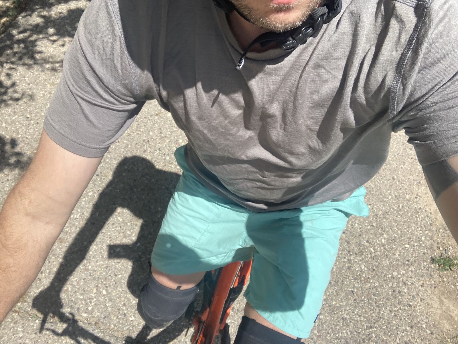 biking in Patagonia Baggies shorts