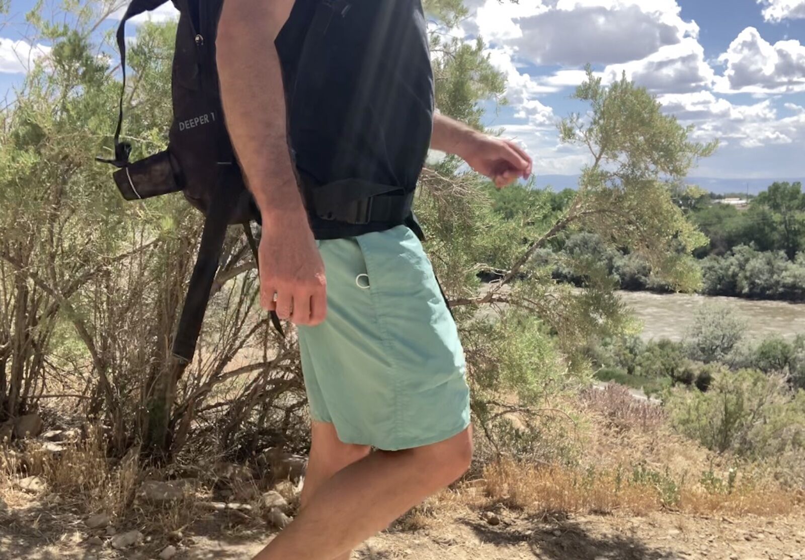 hiking in Patagonia Baggies shorts