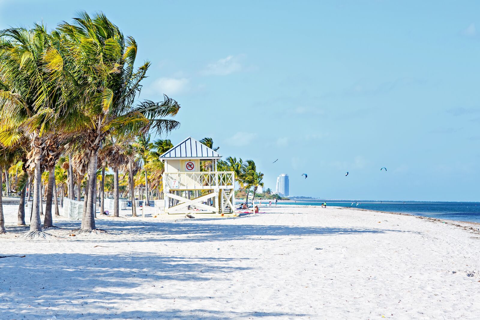 Beautiful Crandon Park Beach located in Key Biscayne in Miami, Florida, USA