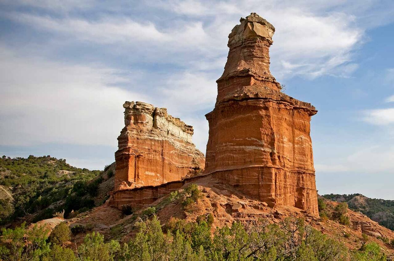 Rock formations at Palo Duro state park in Texas