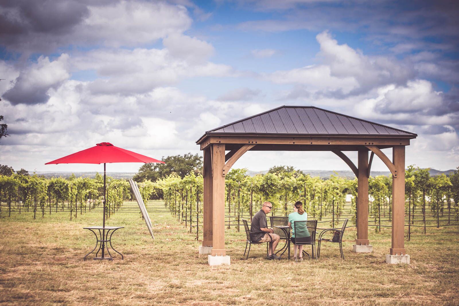 Bending Branch cabana and vineyard-texas hill country wineries