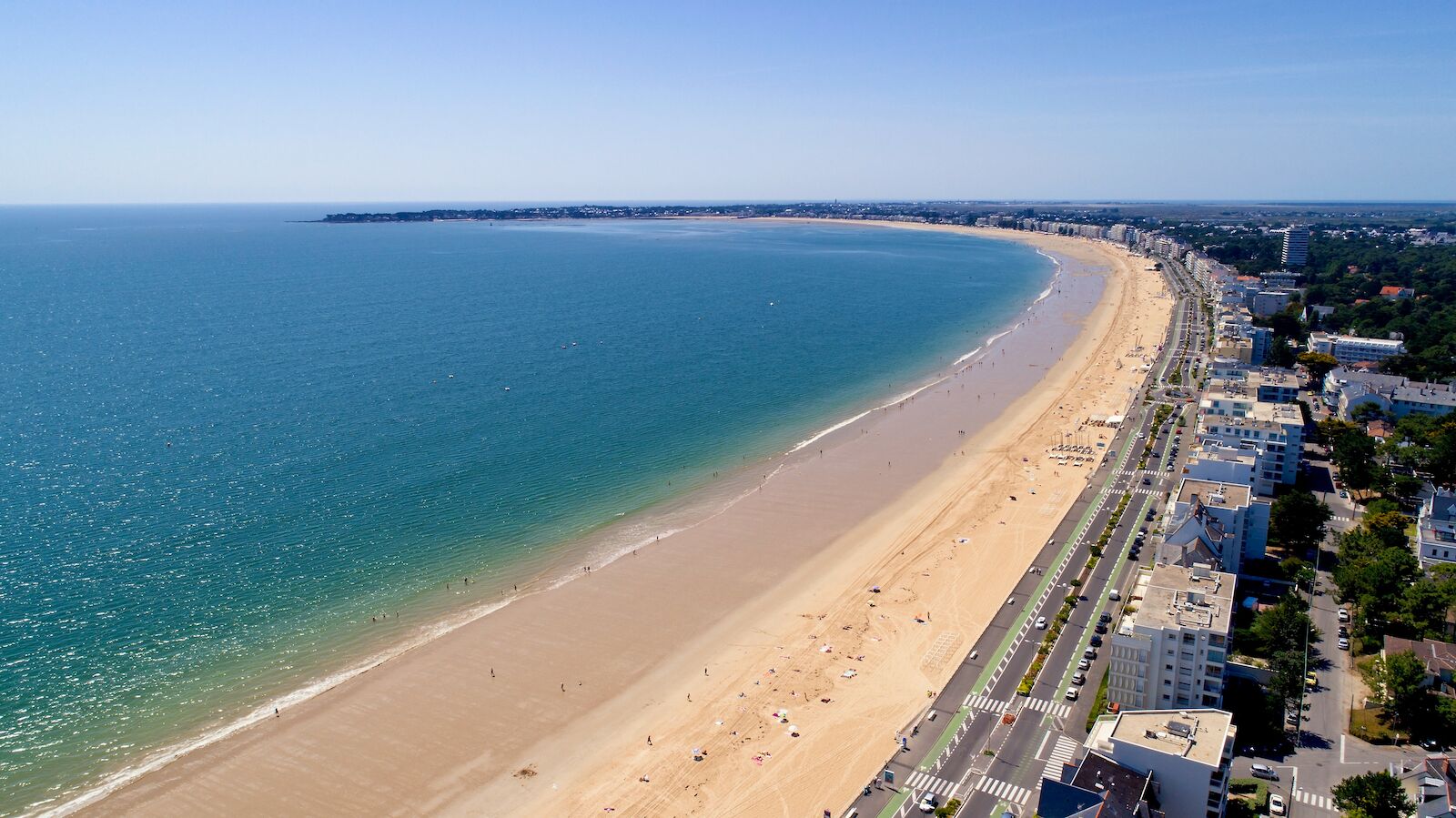 Aerial photo of the Baie de La Baule, one of the best French beaches