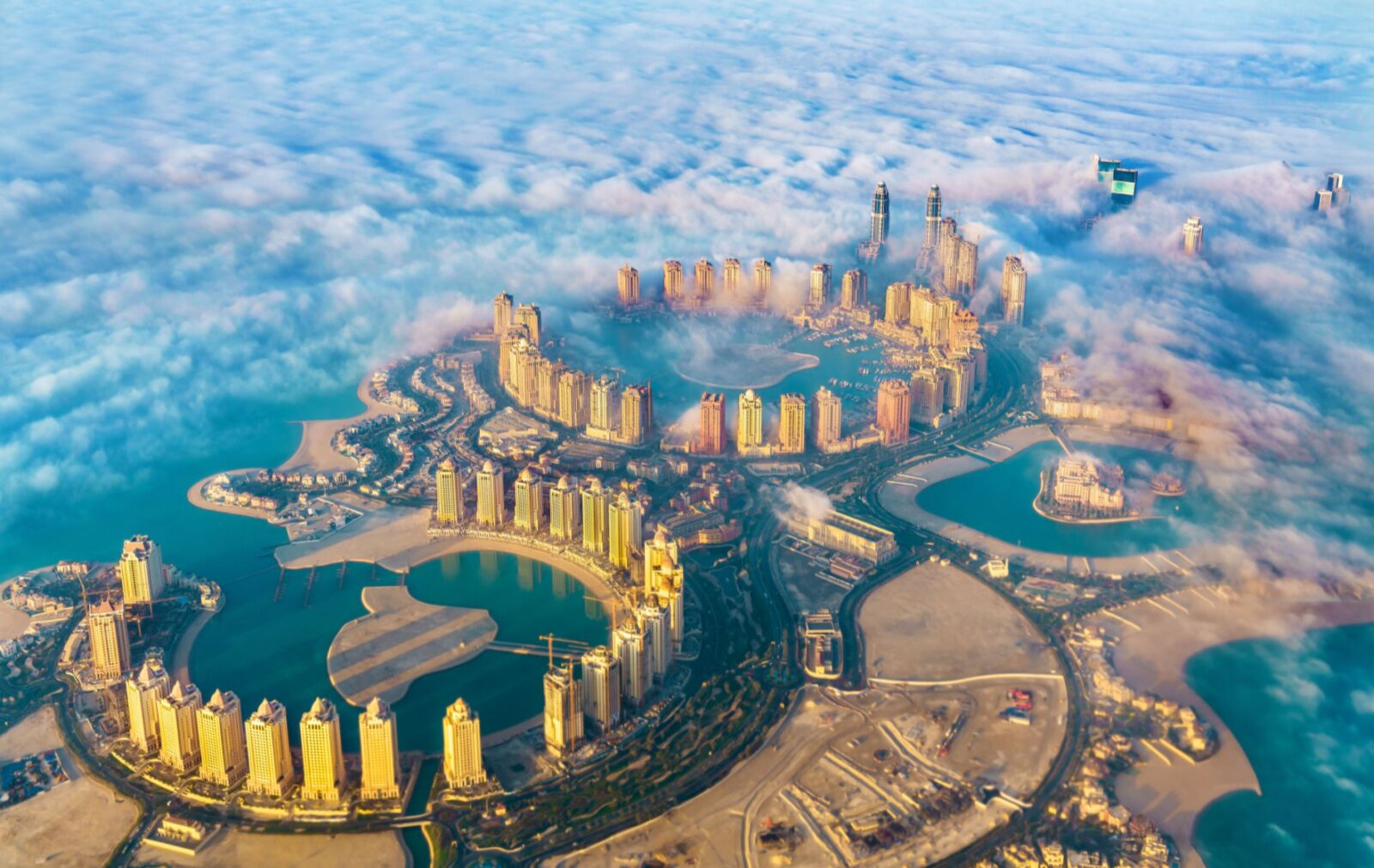 Aerial view of a Qatari island