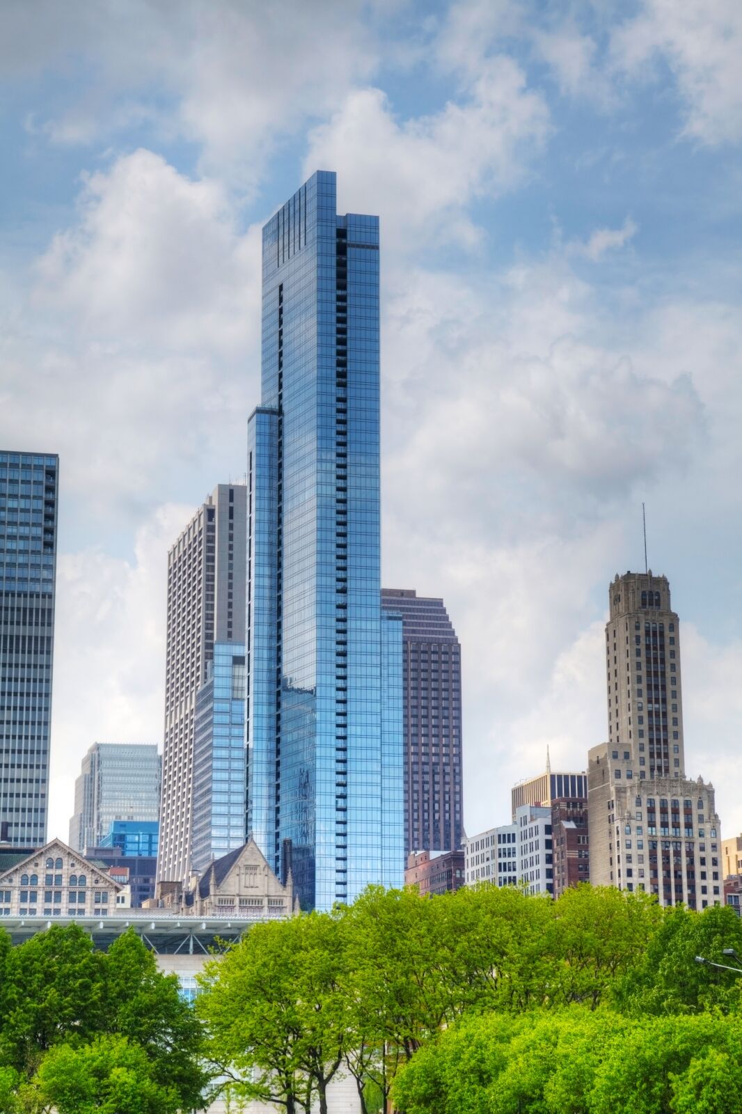 Downtown Chicago, IL cityscape with Legacy Tower