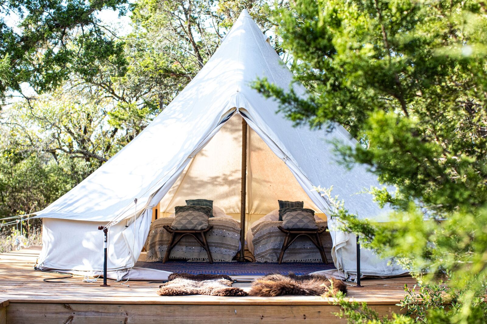 Tent at Collective Retreats glamping Texas Hill Country