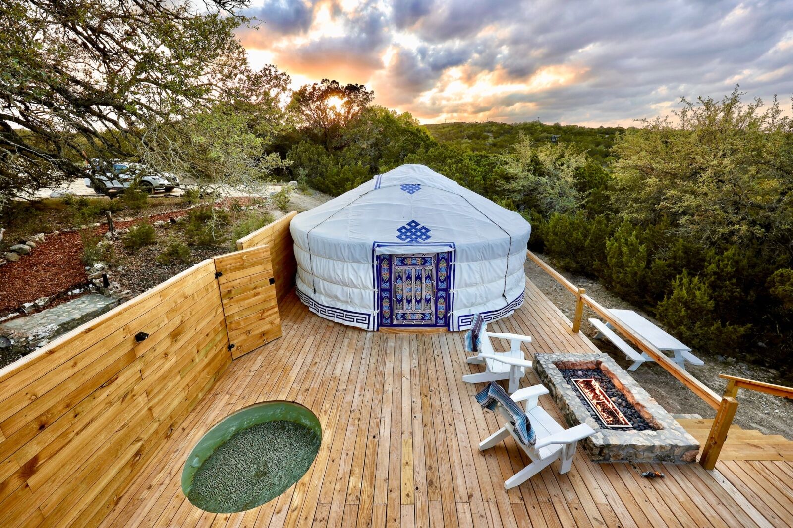 Tent at The Yurtopian Resort glamping Texas Hill Country