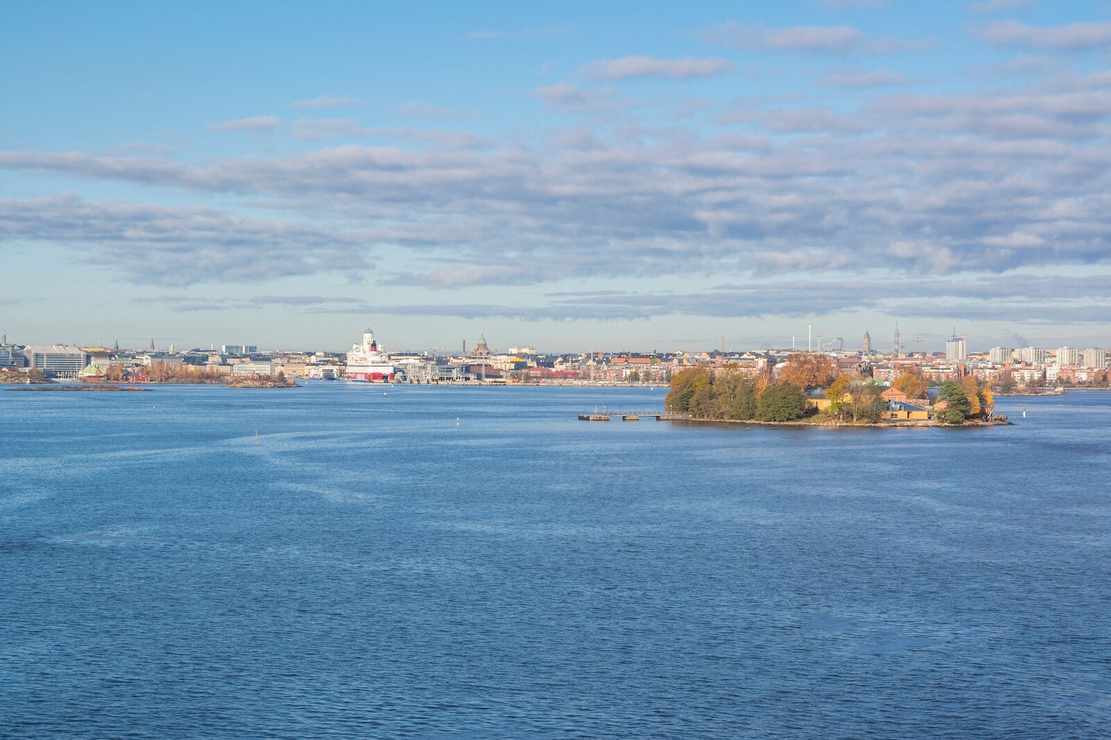 View to the Helsinki, Lonna island and Gulf of Finland in autumn, Helsinki, Finland