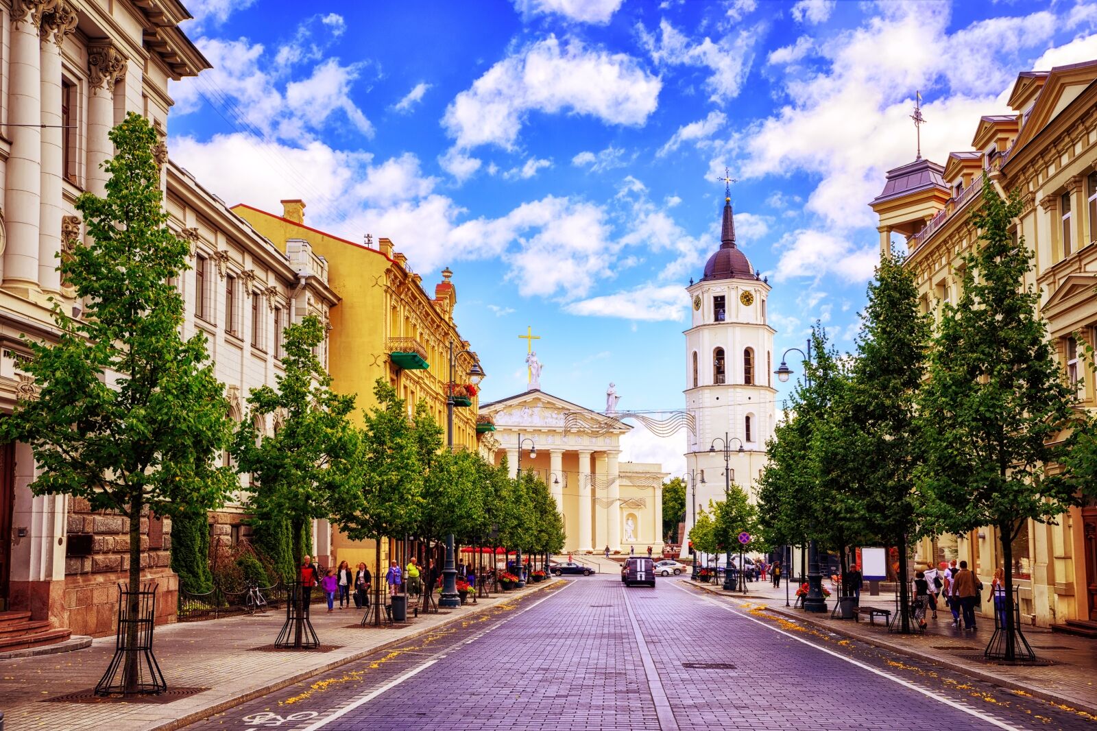 Street in Lithuania on of the best places for remote work abroad 