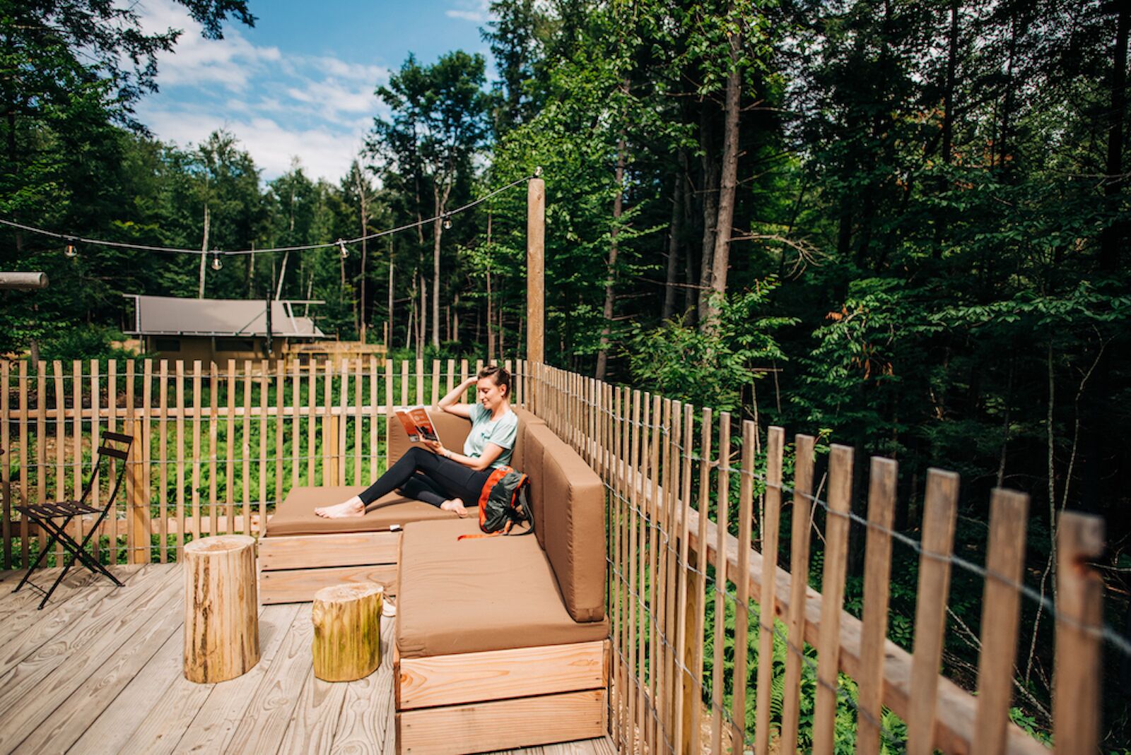 things to do in lake george-huttopia cabin deck