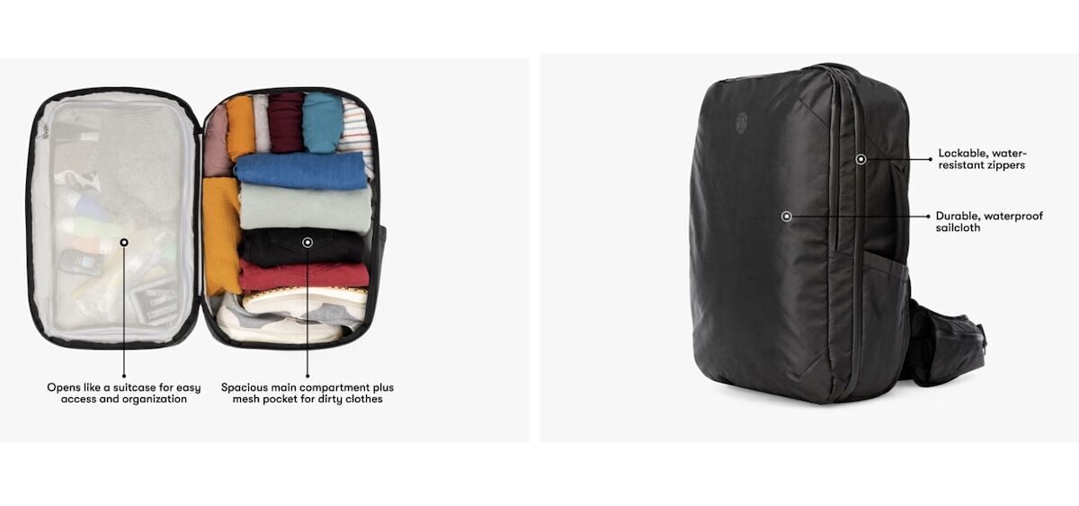 Travel Backpack 40L : Tortuga's Award Winning Carry On Bag