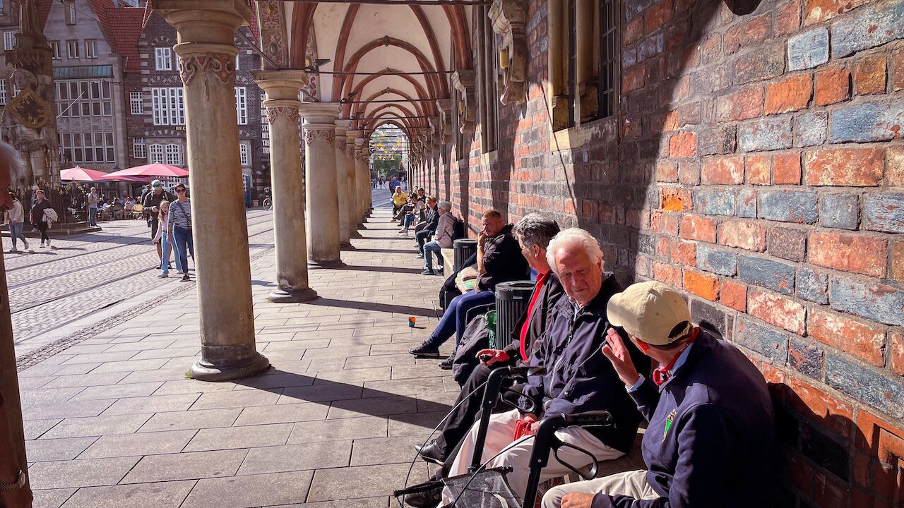 Bremen Germany - people on bench