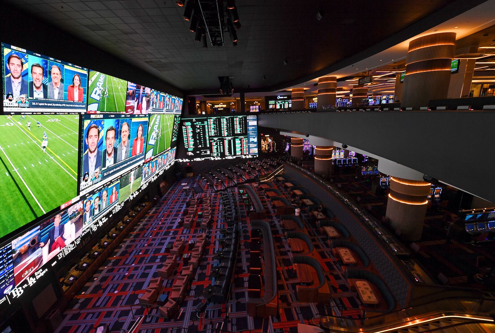 LAS VEGAS, NEVADA - OCTOBER 27: A view of the three-level Circa Sportsbook before the grand opening of Circa Resort & Casino on October 27, 2020 in Las Vegas, Nevada. (Photo by Ethan Miller/Getty Images for Circa Resort & Casino)