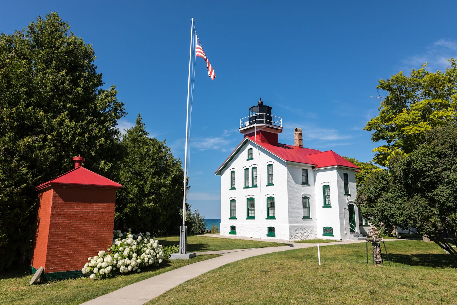 Grand Traverse Lighthouse, one of the few Michigan lighthouses you can spend the night at