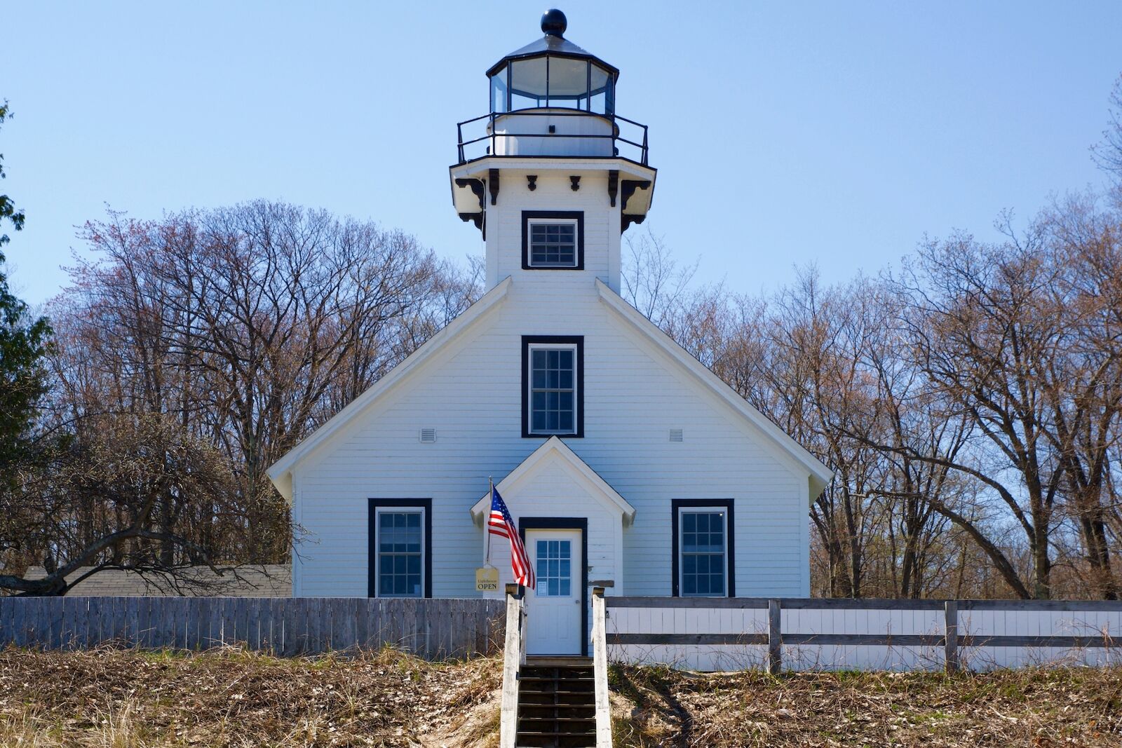 Mission Point Lighthouse is one of the few Michigan lighthouses where you can spend the night