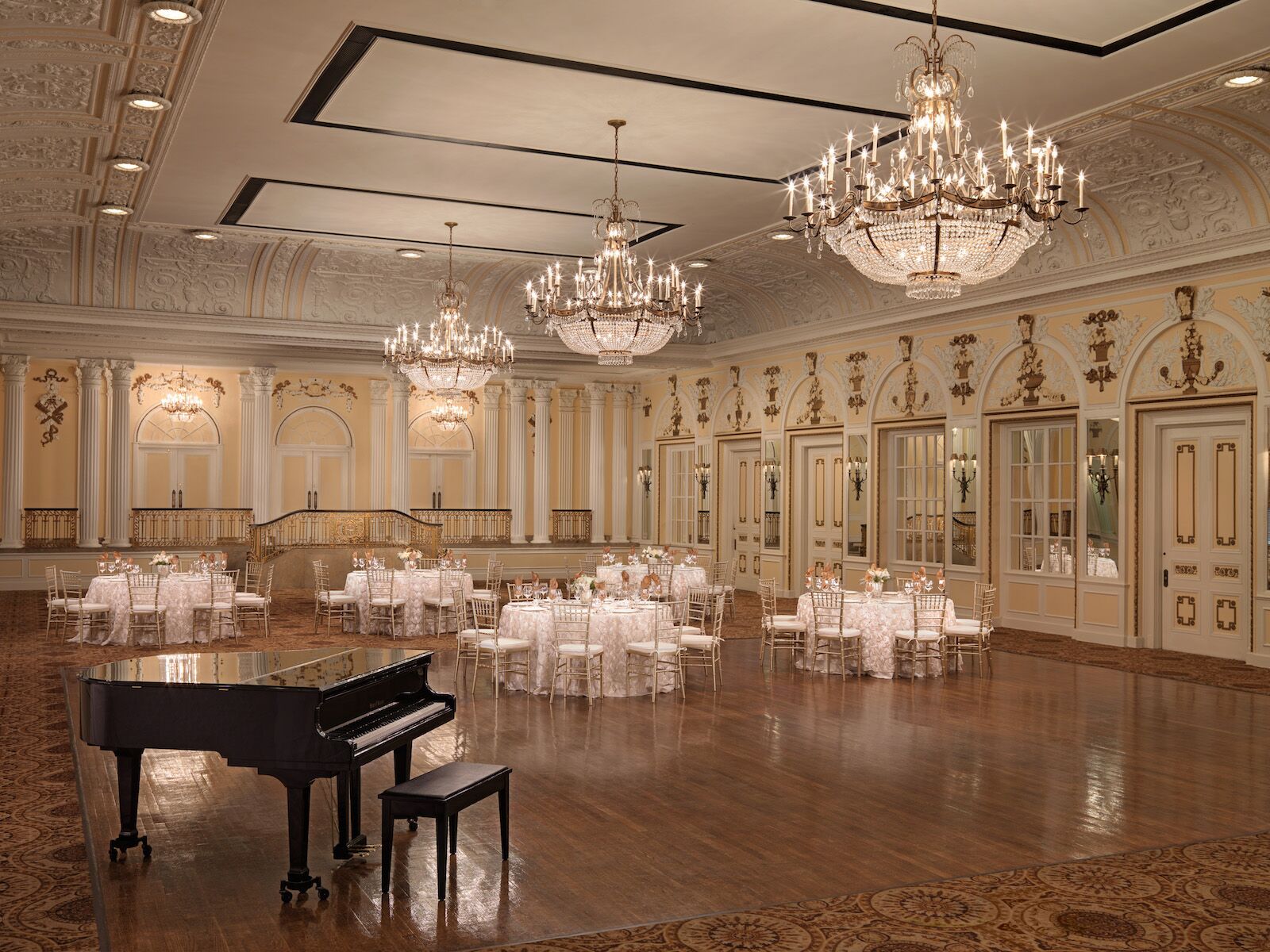 The ballroom is one ofthe rooms you'll see on a tour of the Peabody hotel