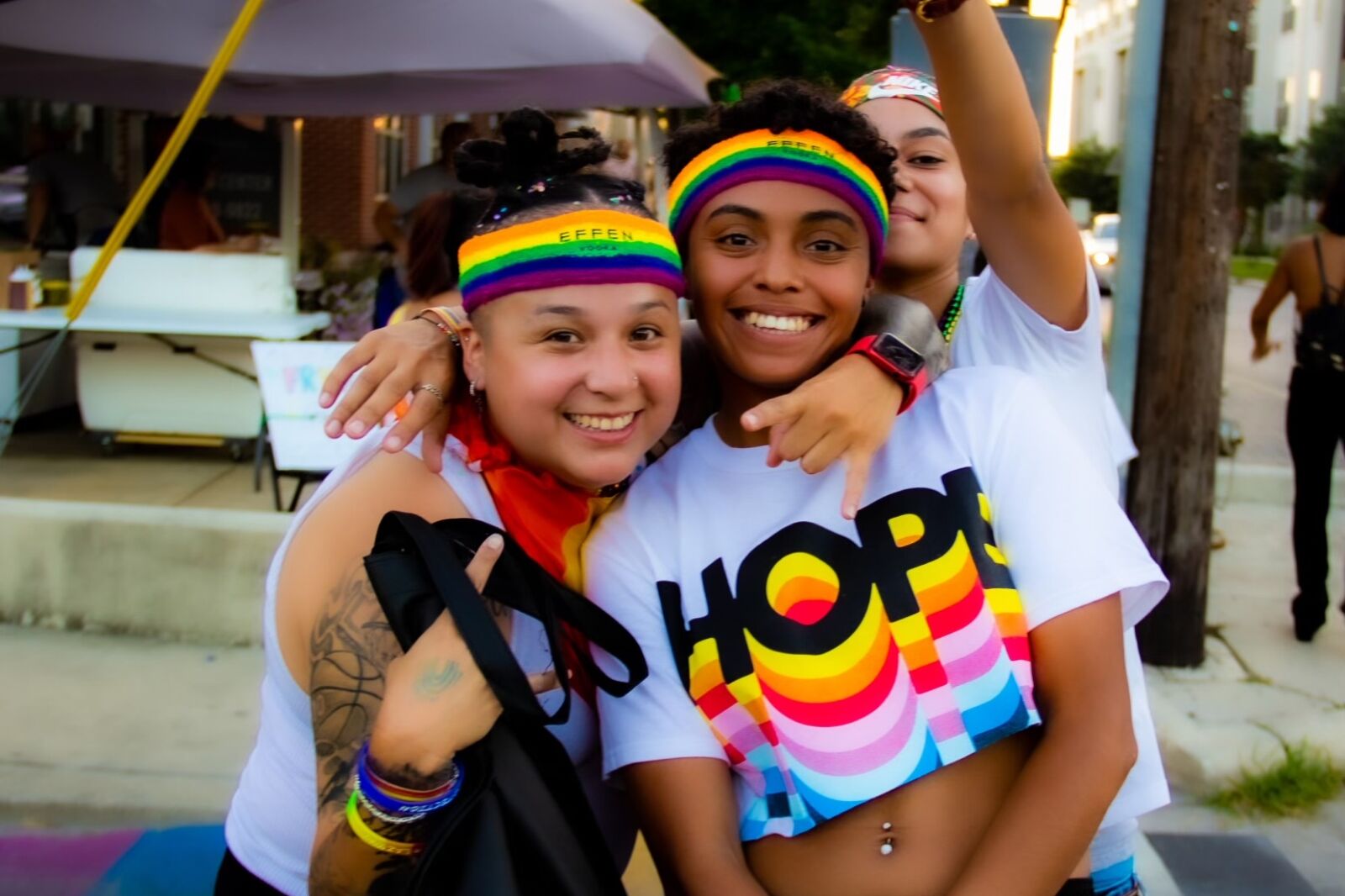 group of friends at Pride in gay San Antonio 