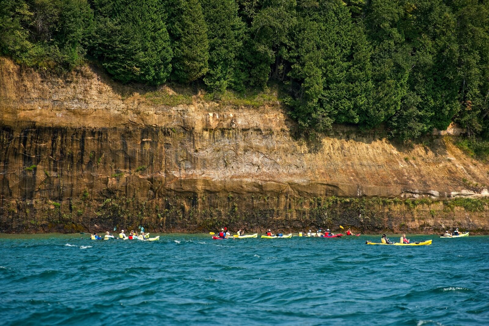 People kayaking in Michigan at Grand Island