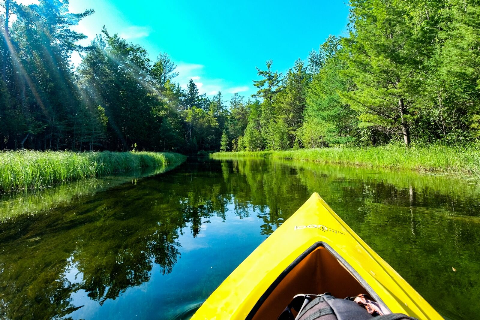 Front of Kayak on Belle River Michigan 