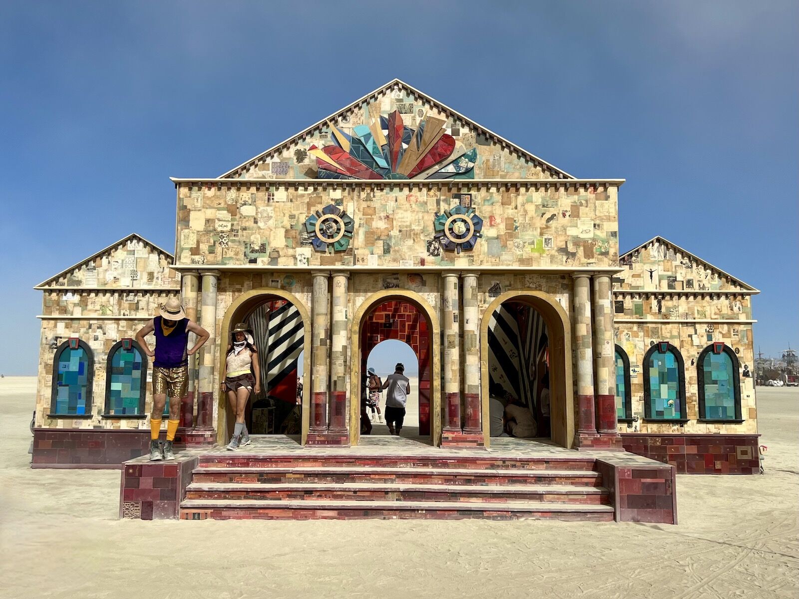Art from Burning Man 2022: "Unbound: A Library in Transition" by Julia Nelson-Gal rethinks