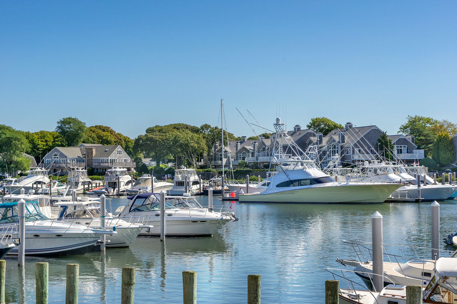 The Cape Cod town of Falmouth and its marina