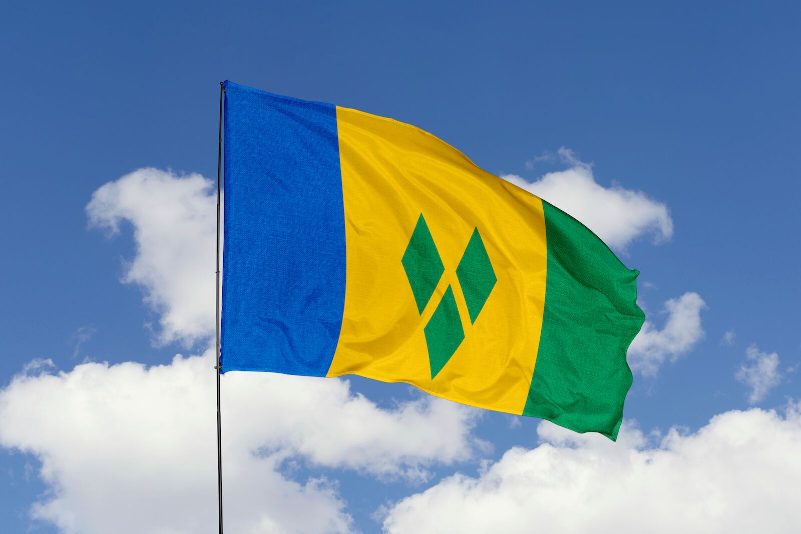 Caribbean flags: Saint Vincent and the Grenadines
