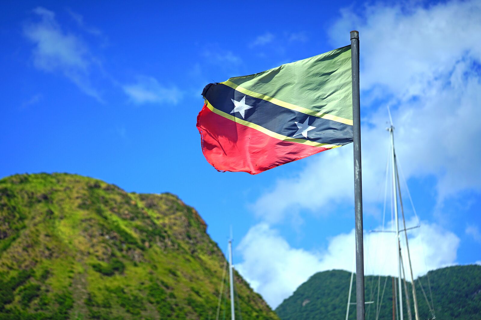 Caribbean flags: Saint Kitts and Nevis