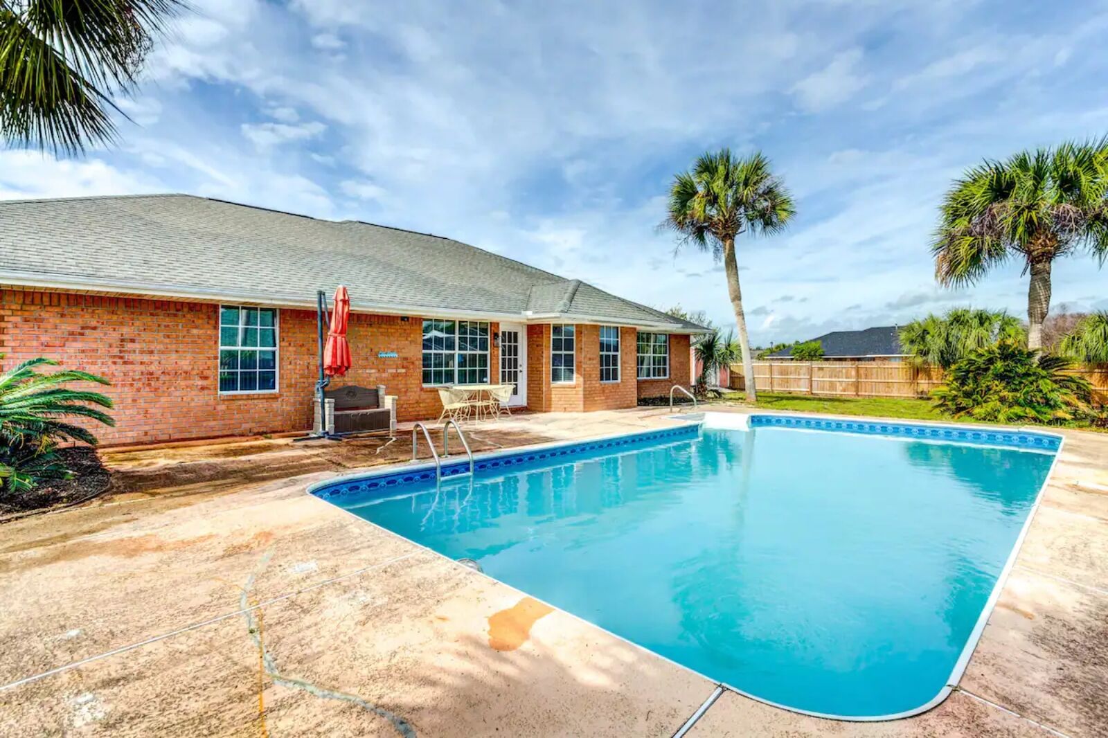 Pool outside Airbnb in Pensacola 