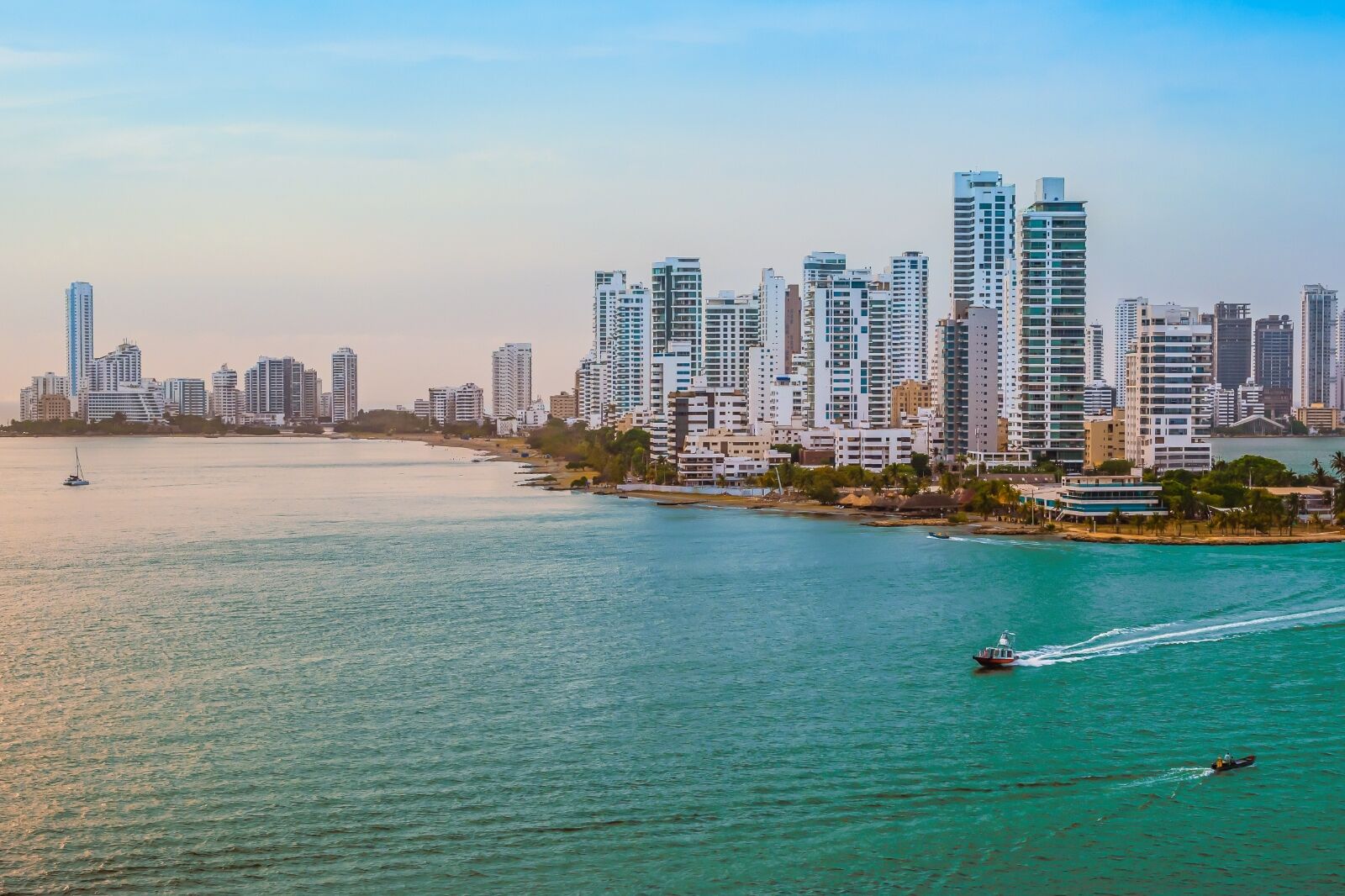 Skyline of Bocagrande district and Cartagena beaches