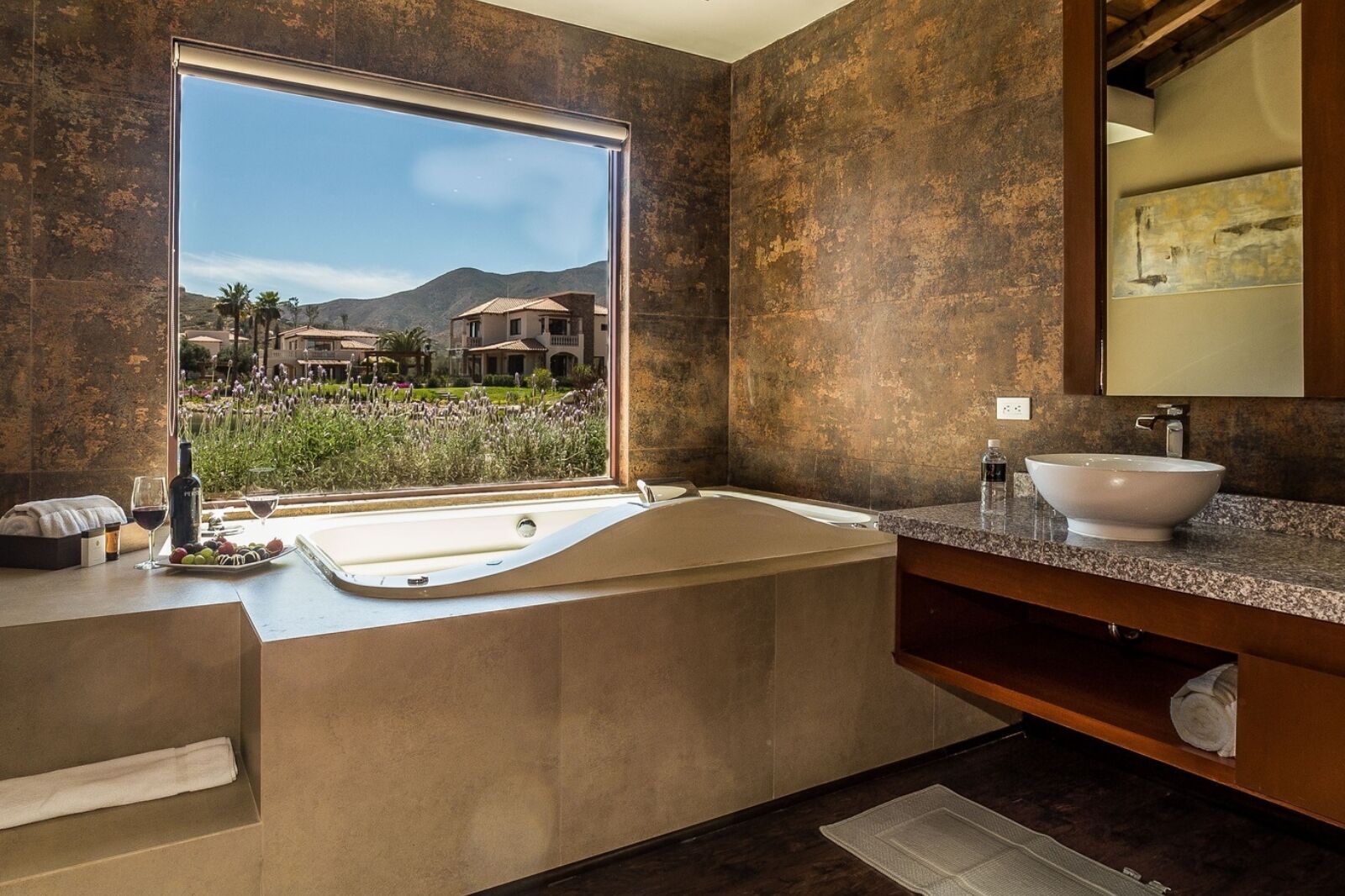 Bathroom of El Cielo Resort close to valle de guadalupe wineries
